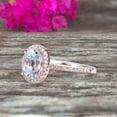 thumbnail image 4 of 1.50 Carat Oval Cut Aquamarine Halo Engagement Ring on 10k Rose Gold, 4 of 5