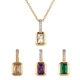 thumbnail image 2 of Set de Regalo para Mujer hasta 6 en 1, LuckyLy Kit de Collar y Dijes con Baño de Oro 14k, Perla y Zirconia Cúbica – Joyería ideal como Regalos para Mujer Navidad, San Valentín y Mamá dorado Rectángulo, 2 of 8