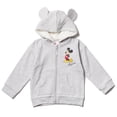 thumbnail image 1 of Sudadera con capucha Disney Mickey Mouse para niños pequeños, forro polar con cremallera, gris 4T, 1 of 7