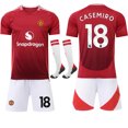 thumbnail image 1 of Manchester United Home Football Kit with Socks, Size 24-25, No.18 CASEMIRO, 1 of 2