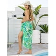 thumbnail image 2 of LA LEELA Women's Bikini Beach Wrap Swimwear Cover up Bathing suit Summer Wraps Swimsuit Sarong Skirts for Women One Size Blue, Leaves, 2 of 5