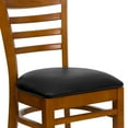 thumbnail image 6 of BizChair Ladder Back Cherry Wood Restaurant Chair - Black Vinyl Seat, 6 of 11