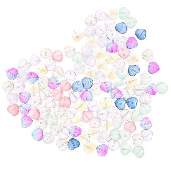 MERRYHAPY 120Pcs Heart Shaped Beads Assorted Colors for Jewelry Making Craft Projects Accessories