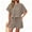 Khaki, variant on Womens 2 Piece Sets Summer Lounge Sets Striped Short Sleeve Oversized T Shirts Drawstring Shorts Matching Set