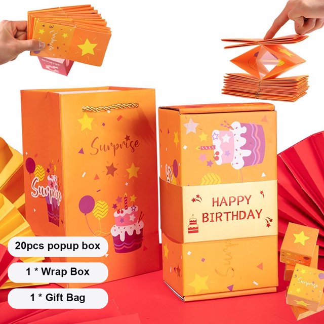 Caja de regalo sorpresa Regalo de boda personalizado Feliz cumpleaños amarillo