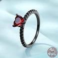 thumbnail image 3 of Sterling Silver S925 Womens Natural Diamond Heart Shaped Ring for Women, 3 of 10