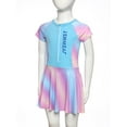 thumbnail image 4 of TiaoBug Short Sleeve Swimsuit for Girls Front Zippy Padded Beachwear Swim Dress UPF50+ Rash Guard Gradient Blue 160/XXL, 4 of 7