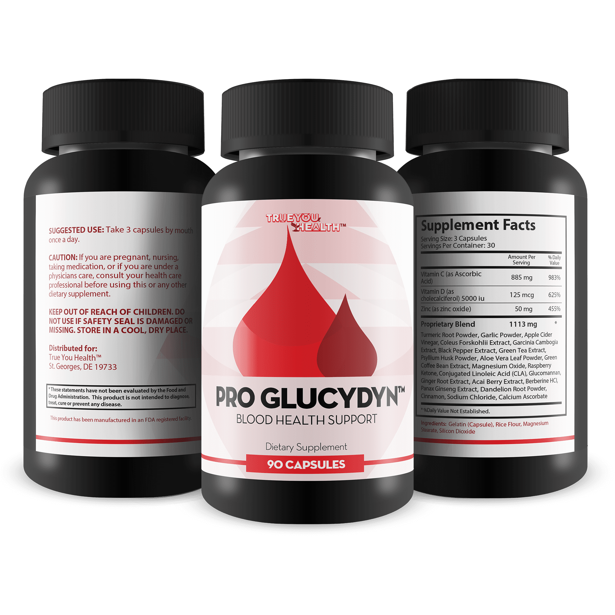 Pro Glucydyn - Blood S Health Support Supplement - Garlic, Turmeric, Berberine, Green Tea + Vitamins, Minerals, Herbs - Promote Balanced Blood Health & Circulation - Help Improve Blood Flow Naturally