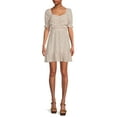 thumbnail image 2 of No Boundaries Juniors’ Puff Sleeve Dress, 2 of 4