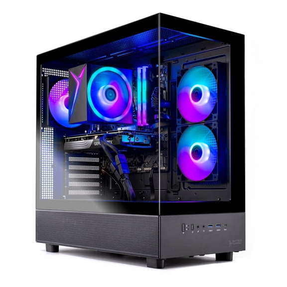 Skytech Gaming Azure 3 Gaming PC, AMD Ryzen 7 7700 3.8GHz, AMD RX 9060XT 8GB, 1TB Gen4 NVMe SSD, 16GB DDR5 RAM 6000, 650W GOLD PSU, Wi-Fi, Win 11, Desktop