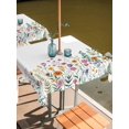 thumbnail image 2 of Outdoor Tablecloths with Umbrella Hole & Zipper, Spring Floral 60x60 Inch Square Tablecloths, Pink Yellow Flowers Farmhouse Waterproof Table Cloth, Patio/Pool/Picnic Table Covers, 2 of 8