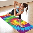 thumbnail image 6 of Colorful Rainbow Tie Dye Spiral Pattern Hot Yoga Mat Towel Non Slip for Hot Yoga - Quick-Drying Yoga Mat Cover with 4 Corner Pockets with Travel Bag - Hot Yoga Towel Non Slip 70"x26", 6 of 6