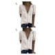 thumbnail image 1 of Qarigey Camiseta de chifón para mujer, blusa de encaje lavable transpirable colorida con cuello en V, camisa de trabajo para deportes al aire beis blanco L 2piezas, 1 of 6