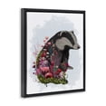 thumbnail image 3 of Stupell Industries Bohemian Badger with Garden Blooms Black Floating Frame Canvas Art, 17 x 21, by Fab Funky, 3 of 8