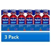 (3 pack) Vicks NyQuil Cold and Flu Medicine, 2x12 fl oz Twin Pack, Cherry Flavor