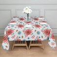 thumbnail image 3 of Pioneer Flower Floral Print Pattern Square Tablecloth, Waterproof Wipeable Spillproof Washable Table Cover for Home Kitchen Party Decor, 60"x60", 3 of 6