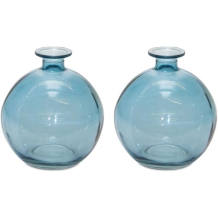 Small Glass Bubble Flower Vase Set of 2, Modern Art Glass Flower Vase, Home Decoration, Art Decor, Planter for Living Room Bedroom Coffee Table Dining Table