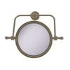Retro Dot Collection Wall Mounted Swivel Make-Up Mirror 8 Inch Diameter with 4X Magnification