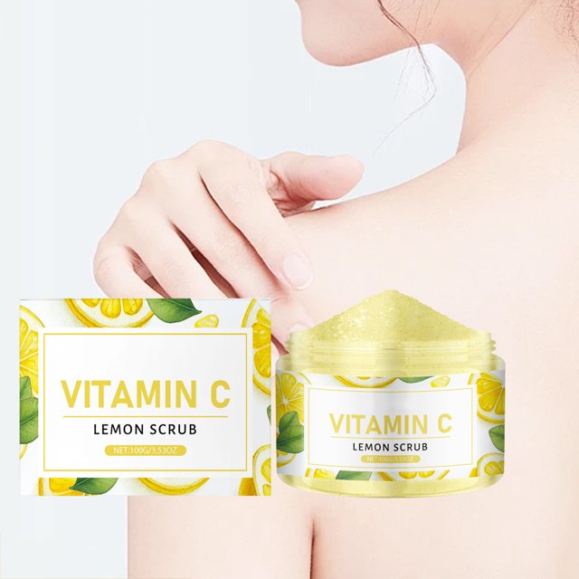 Crema Corporal Exfoliante de Limón para Limpieza Profunda, Hidratante y Exfoliante, 100 G | Exfoliación Suave, Hidratante y Reafirmante | Uso En Todo El Cuerpo | 7 X 4,2 Cm