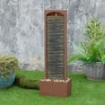 thumbnail image 6 of Teamson Home 38.5" Faux Slate Contemporary Outdoor LED Waterfall Fountain with Pebble Base, Red Rock, 6 of 13