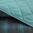 thumbnail image 2 of Dearfoams Super Soft Blue Red Grey Diamond Stitching Plaid Quilt Set, King, 2 of 5