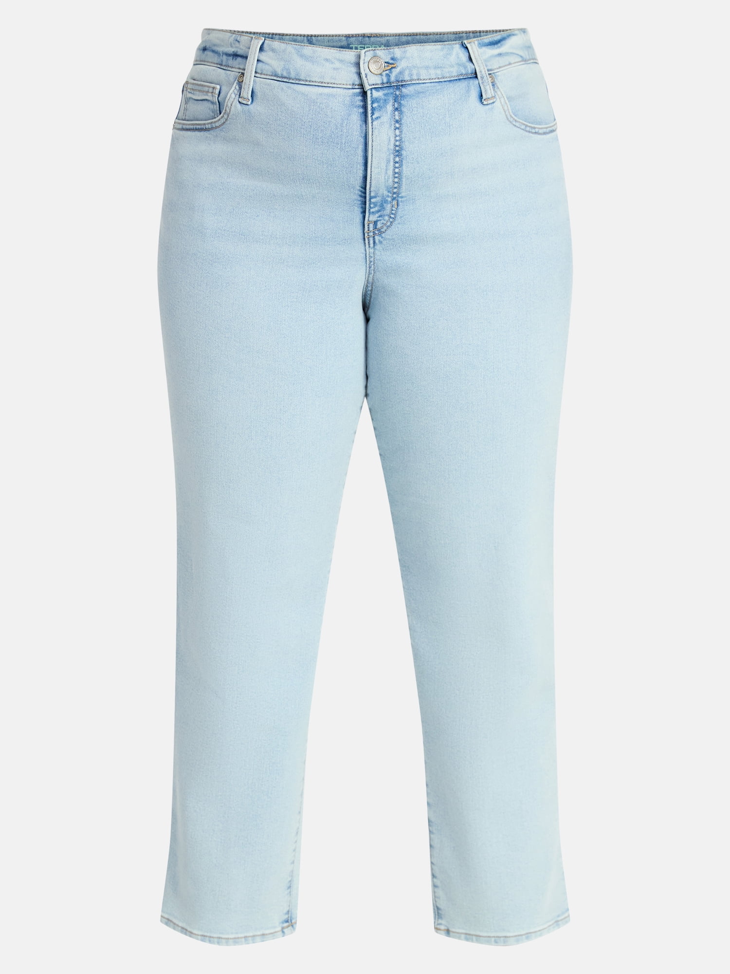 Terra & Sky Women's Plus High Rise Straight Jeans, Sizes 16W-28W
