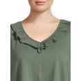 thumbnail image 4 of Terra & Sky Women’s Plus Size Ruffled V-Neck Tank Top, 4 of 6