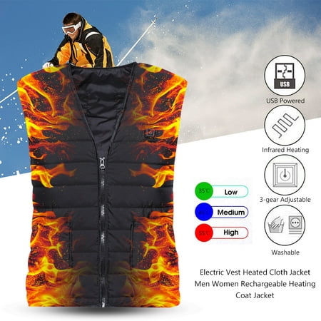 Electric USB Winter Heated Warm Vest Men Women Heating Coat Jacket Clothing (Best Heated Work Jacket)