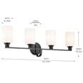 thumbnail image 6 of 55227BK Kichler Lighting Gioe - 4 Light Bath Vanity-10.5 Inch Tall and 32.25 Inch Wide-Black Finish-White Glass Color, 6 of 6