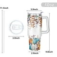 thumbnail image 3 of 40 oz Thanksgiving Tumbler with Handle and Straw, Stainless Steel Insulated Fall Turkey Tumbler 40 oz, Reusable Cup with Leak Proof Lid, Thanksgiving Gifts for Women (off white orange), 3 of 6