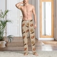 thumbnail image 2 of Kdxio Squirrel nut backgrounds Pattern Men's Pajama Pants, Elastic Waist with Drawstring and Pockets, Comfortable Loungewear-Medium, 2 of 6