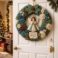 thumbnail image 3 of Clearance! Christmas Fabric Wreath DIY Kit for Adults & Beginners, Handmade 3D Poke Wreath DIY Kit Holiday Gift for Home Hanging Decor (Angel), 3 of 7