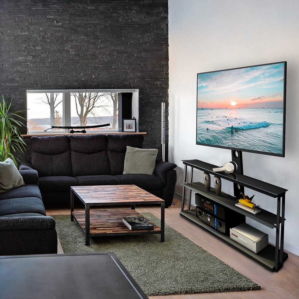 FITUEYES Universal Flat Screen Mountable TV Stand with Swivel & Height