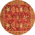 thumbnail image 1 of Ahgly Company Indoor Round Oriental Orange Traditional Area Rugs, 6' Round, 1 of 4