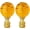 Yellow, variant on 2-Pack Crystal Lamp Finials 2 Inch, Antique Brass Base & Crystal Ball Shade Toppers for Table Lamps, Vintage Home Decor Lighting Accessories (Yellow)
