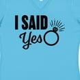 thumbnail image 4 of Inktastic I Said Yes with Engagement Ring Women's V-Neck T-Shirt, 4 of 5