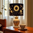 thumbnail image 6 of Linen Drum Lampshades Boho Butterfly Floral Vintage Aesthetic Retro Moth Sunflowers Crescent 13"x13"x10" Light Shade for Table Lamps Floor Lamp Shades Lampshade Replacement Assembly Required, 6 of 8