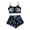 Dark Blue, variant on MuXiKeJi Clothes Halloween Pajamas For Women Sexy Y2k Cute Print Fall Pajama Ruffle Sleeveless Cami Crop Top and Elastic High Waist Shorts 2 Piece Set Funny Skeleton Spooky Lounge Holiday Pjs