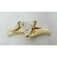 thumbnail image 2 of 2Ct Trillion Cut Lab Created Diamond Women's Engagement Ring Yellow Gold Plated, 2 of 4