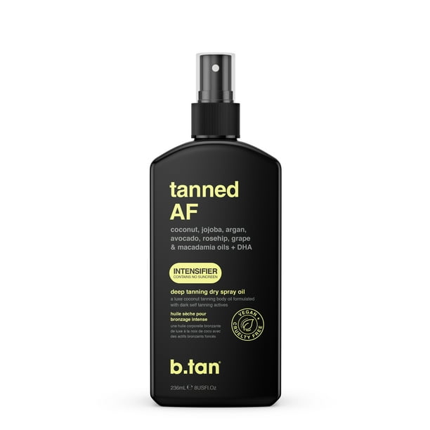 b.tan tanned AF…deep tanning dry spray oil zero SPF , 8 fl oz