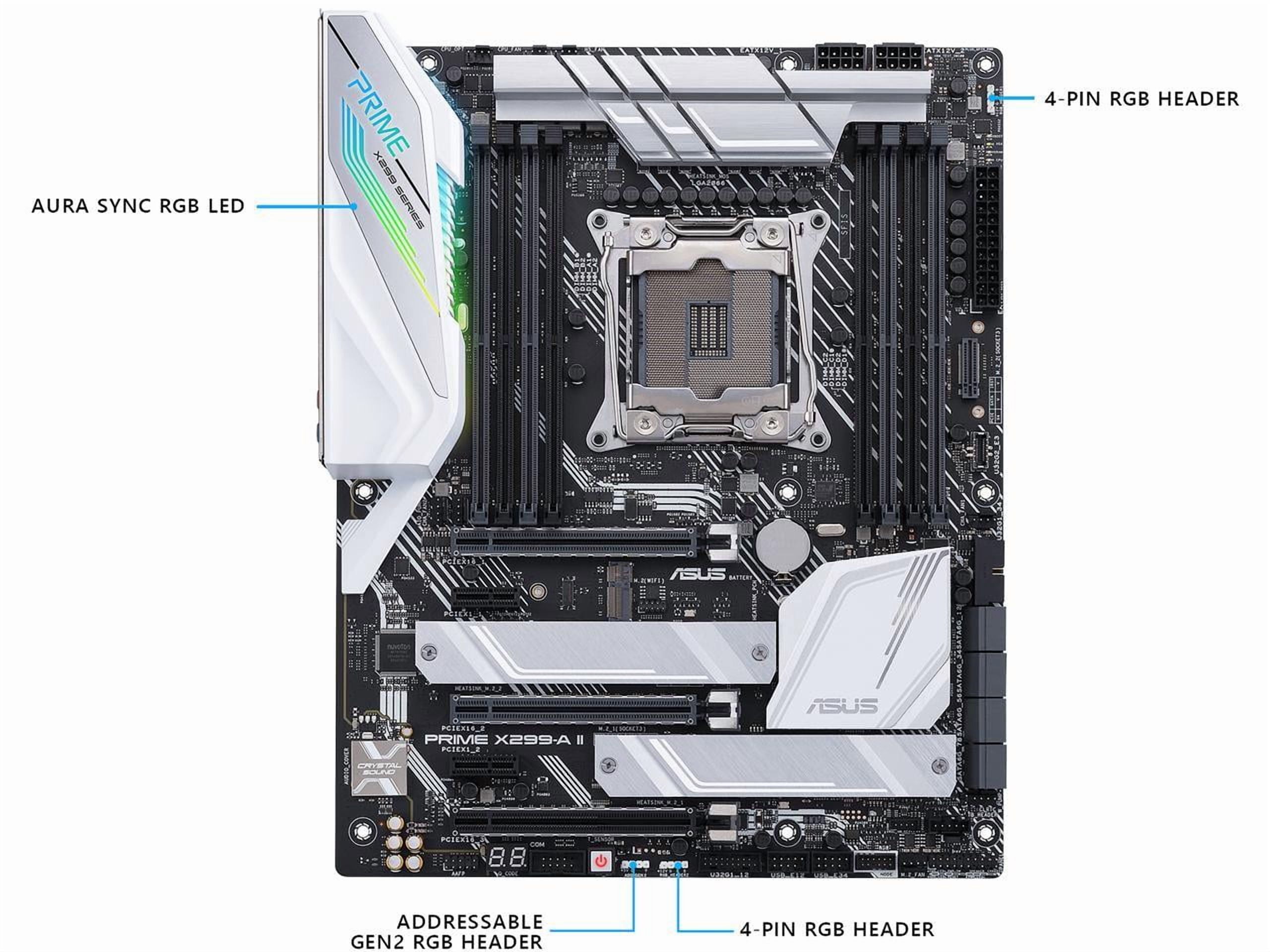 Asus Prime X299-A II Desktop Motherboard - Intel Chipset - Socket R4 LGA-2066 - Intel Optane Memory Ready - ATX (primex299-aii)
