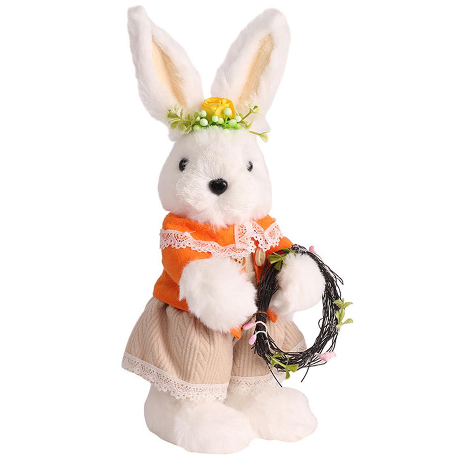 FVDPWYE Easter Bunny Stuffed Animal Toy Children Present Decorative 10inch Tall Ornament Girl Rabbit