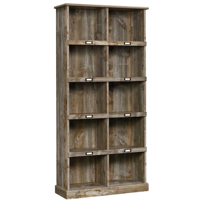 Sauder Granite Trace Contemporary Tall 10Shelf Wood Bookcase in Rustic Cedar