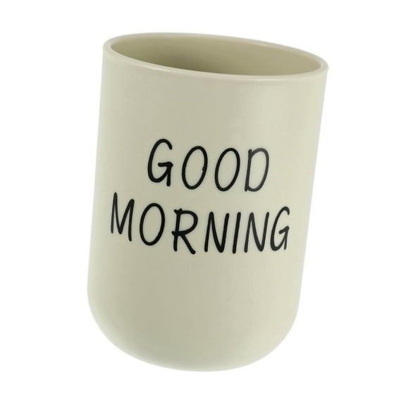 Unique Bargains Bathroom Toothbrush Tumblers Plastic Toothbrush Cups Khaki 3.94"x2.83"