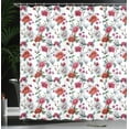 thumbnail image 4 of Ambesonne Flower Shower Curtain, Romantic Magnolia Nature, 69"Wx84"L, White Red Pink, 4 of 5