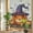 Brown, variant on Halloween Privacy Window Film, Decorative Stained Glass Window Film, Orange Fall Pumpkin Witch Hat Bat Beige Resuable Rainbow Static Cling for Home Bathroom Living Room Glass Door 23.6"x59"