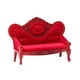 thumbnail image 1 of Sofá para casa de muñecas perfke Vintage 1/12 Rojo oscuro, 1 of 9