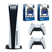 Sony Playstation 5 Disc Edition Console with Extra White Controller and 2x Pro Gamer Starter Pack 11-Piece Accessory Kit Bundle