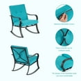 thumbnail image 3 of Sonerlic 3 Pcs Outdoor Patio Steel Leisure Rocking Chairs Sets with Sponge Cushions and Side Table,Lake Blue, 3 of 6
