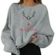 thumbnail image 2 of Sudaderas para mujer, suéteres navideños, divertidos, con estampado gráfico, cuello redondo, manga larga, sudaderas geniales., 2 of 6